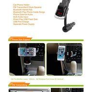 PowerLead Ckit PCK023 Wireless FM Transmitter, Stream Music for Car Stereo System for Smartphone, iPad/iPod, Tablet... N17