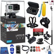Gopro Hero 4 Black 14 Piece Extreme Bundle Includes: Go Pro Hero4 Black + Case + Floaty Bobber + Chest Strap +...