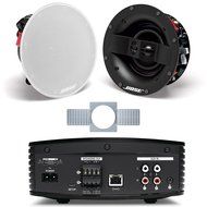 Bose SoundTouch SA-5 Bluetooth &amp; WiFi Enabled Amplifier w/ 791 In-Ceiling Speaker - Pair (White) &amp; Rough-in Instalattion... N3