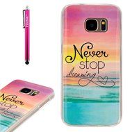 Galaxy S7 Edge Case, Firefish [Fashion Style] [Anti-slip] Ultra Slim Exact Fit Lightweight Flexible TPU Soft Back... N82