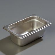 Carlisle 607192 Stainless Steel 18-8 DuraPan Light Gauge 1/9 Size Anti-Jam Food Pan, 0.6 quart Capacity, 2.5"...