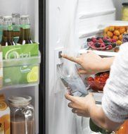 GE GNE25JGKBB French Door Refrigerator with 24.8 cu. ft. Total Capacity, in Black N8