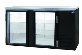 Back Bar Bottle Coolers, Refridgerant, 2 Glass Doors with 4 Shelves, 19 Cubic Feet
