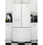 GE GFE24JGKWW 33" Energy Star Qualified French-Door Refrigerator with 23.8 Cu. Ft. Capacity, in White N8