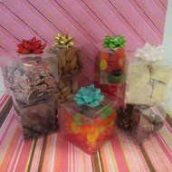 LNKEY 50 PCS Clear Favor Boxes 3x3x3 Inch for Cupcake Wedding Party Favors,Clear N4