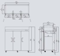 NEW COMMERCIAL 3 DOOR STAINLESS STEEL REFRIGERATOR. "FREE SHIPPING".