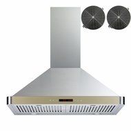 Golden Vantage 30" Wall Mount Range Hood Stainless Steel Golden Ductless Hood W/ Touch Control Panel Carbon Filters...