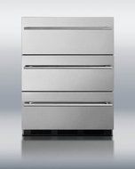 Summit SP6DSSTBOSThin Outdoor Three-Drawer Beverage Refrigerator In Stainless Steel, With Thin Handles And Auto...