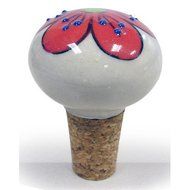 Vinotemp VNTEP-CRSTOP03 Epicureanist Poppy Ceramic Bottle Stopper, Red