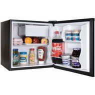 Haier 1.7-cu. ft. Refrigerator, Black / 2-liter bottle door storage, Half-width freezer compartment N2