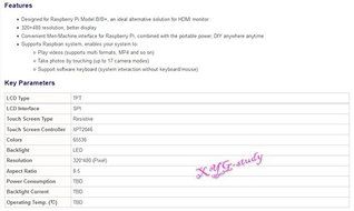 4 inch 320*480 Resistive Touch Screen TFT XPT2046 LCD compatible with Raspberry Pi (Pi 2)... N9