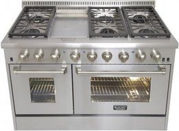 Kucht KRD486FLP 48" Dual Fuel Freestanding Range with 6 Burners, in Stainless Steel N2