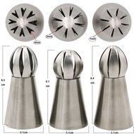 Russian Icing Piping Nozzles Tips Set by AIQI, Sphere Ball Russian Tips Stainless Steel, Pastry Cake Fondant Cupcake... N5