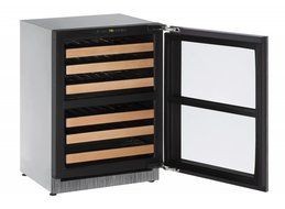 U-Line U2224ZWCINT00A Built-in Wine Storage, 24", Stainless Steel