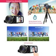 Ordro HDV-Z18 Plus Full HD 1080P Digital Video Camcorder Camera DV 3 inch TFT LCD Rotation Touch Screen with Teleconverter... N3