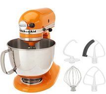 KitchenAid 5 qt. 325 Watt Tilt Head Stand Mixer w/ Flex Edge TANGERINE