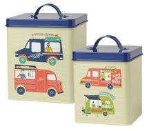 Now Designs L19014 Storage Tins, Food Trucks, Green, Set of 2 N3