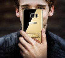 Samsung Galaxy S7 Case Multi-function Cover,TYoung(TM) Metal Frame PC Back Mirror Skin Protector with kickstand... N4