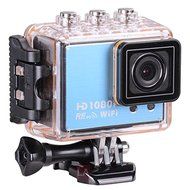 Full HD 1080P Wifi Enabled 50M Waterproof Sports Camera Camcorder w/ Remote Control - Blue N4