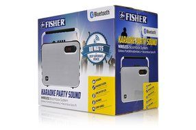 Fisher Wireless Bluetooth Karaoke Boombox System, FM Radio Player, Amplifier, Auxiliary Input, USB Port, and Ultra-Portable... N6