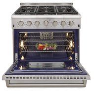 KUCHT KRG3618U/LP Pro-Style 36 inch Stainless Steel Propane Gas Fuel Sealed Burner Range - Convection &amp; Infra-red... N3