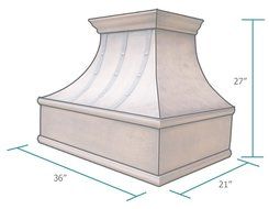Copper Best H7 362127LT Copper Kitchen Hood Vent Wall Mount Antique 36 in N3