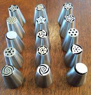 Russian Piping Tips - 15 Piece Set of Large Stainless Steel Cake Decorating Tips To Create Stunning Professional... N8