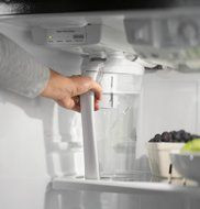 GE GAS18PGJWW Freestanding Top Freezer Refrigerator with 17.5&quot; Capacity, in White N4