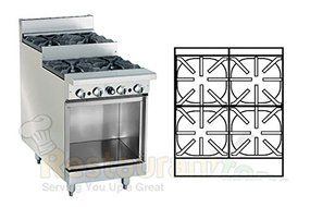 Imperial Commercial Restaurant Range 24&quot; Step Up With 4 Burners/Cabinet Base Nat Gas Ir-4-Su-Xb