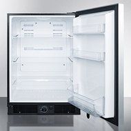 Summit FF590SSHH 24&quot; Freestanding or Built In Compact Refrigerator with 5.7 cu. ft. Capacity Spill Proof Glass...
