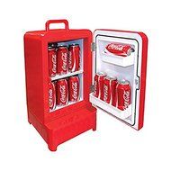 Personal Beverage Cooler Coca Cola Inspired 10-Can Retro Vending Fridge Beverage Cooler&nbsp; N2