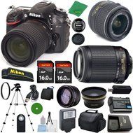 Nikon D7100 International Version - No Warranty, 18-55mm f/3.5-5.6 VR, Nikon 55-200mm f4-5.6G ED VR Nikkor, 2pcs...