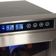 Edgestar 34 Bottle Free Standing Dual Zone Wine Cooler - Black/Stainless Steel N6