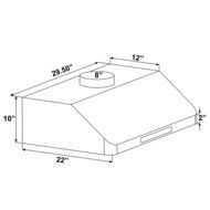 Golden Vantage 30" Under Cabinet Stainless Steel Range Hood Vent with Remote Control N4