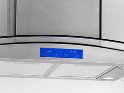 30" Stainless Steel Tempered Glass LCD Display Lighted Touch Control Panel Island Mount Kitchen Vent Cooking Fan... N4