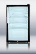 Summit SCR500BL7HV: Commercially listed 20&quot; wide glass door all-refrigerator for freestanding use, auto defrost... N2