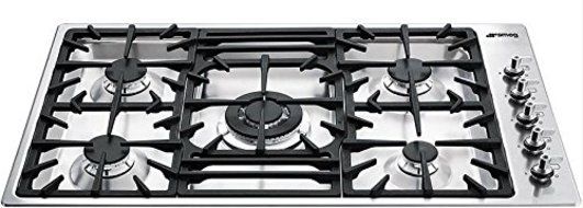 Smeg PGF95U3 35" Classic Gas Cooktop with 5 Gas Burners, Stainless Steel