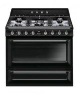 Smeg TRU90BL 36" Victoria Dual Fuel Range with 5 Burners 18K BTU Cooktop 4.4 cu. ft. Capacity with 8 Cooking Modes...