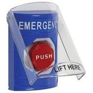 Safety Technology Inc. BLU PSHBTN 6517 CVR W/ EMRG LBL - A3W_SF-SS2425E