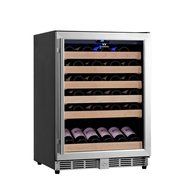 KingsBottle 98 Bottle Single Zone Wine Cooler, Black with Glass Door N12