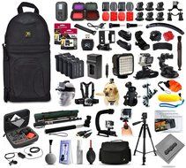 Opteka 4x Batteries + 128GB Memory + WiFi Remote + Filters + Skeleton Housing + Microphone + X-Grip + LED Light...