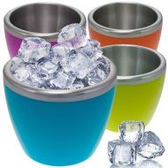 Stainless Steel .75L Personal Ice Bucket Set, 4 Vibrant Colors N2