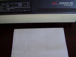 OKI MICROLINE 395 24 PIN Wide Format Dot Matrix Printer W/Test Prints N5