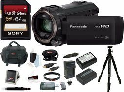 Panasonic HC-V770 HD Camcorder, WiFi, w/ Wasabi battery &amp; 64GB U3 Bundle N8