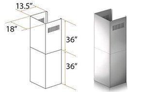 ZLINE 2-36 in. Chimney Extensions for 10 ft. to 12 ft. Ceilings N6