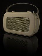 KitSound Jive Retro Portable DAB Radio with Dual Alarm Clock and Carry Handle - Cream/ Gold N5