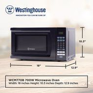 Westinghouse WCM770B 700 Watt Counter Top Microwave Oven, 0.7 Cubic Feet, Black Cabinet N5