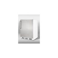 Summit CT66LSSTBADA: ADA compliant refrigerator-freezer for freestanding use, with lock, white cabinet, stainless... N2