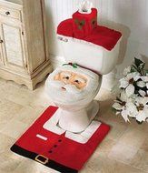 GUAngqi Christmas decoration Santa toilet Set seat cover &amp; rug &amp; tissue box cover set Gift N3