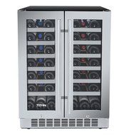 Titan 24 Inch Built-in Dual Zone French Door Wine Refrigerator N2